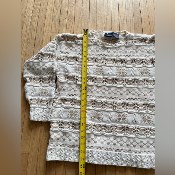 Vintage Lizsport Beautiful Cream Knit Sweater - Picture 5 of 7